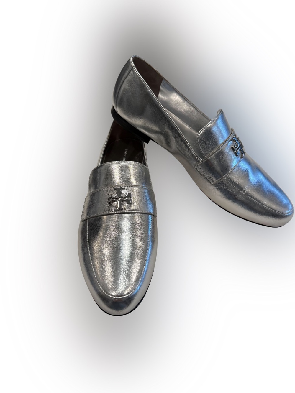 Tory Burch Women’s Every Loafers Silver Metallic Sz 8.5 NIB Ret $398